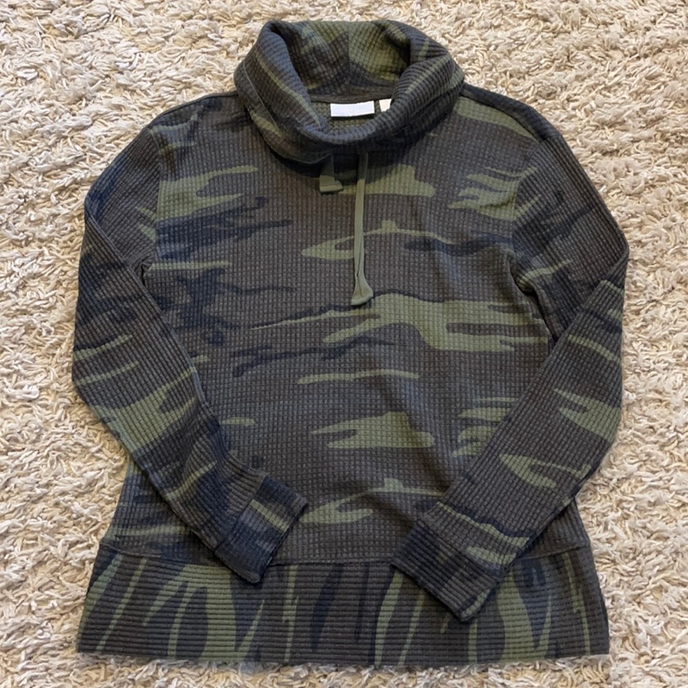Belle by Kim Gravel Waffle Knit Camo Top